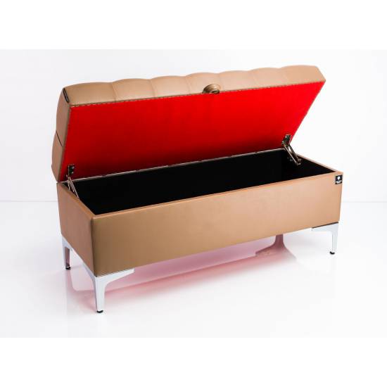 Kufer Pikowany CHESTERFIELD Eko-Skóra Brąz / Model Q-1 Rozmiary od 50 cm do 200 cm